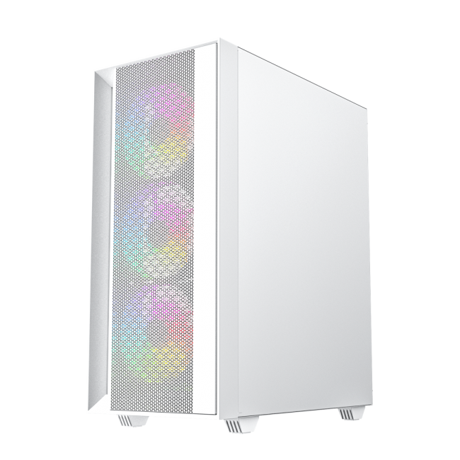 Gembird Fornax 4000W ARGB gaming ATX computer case, Midi Tower, backlight, White