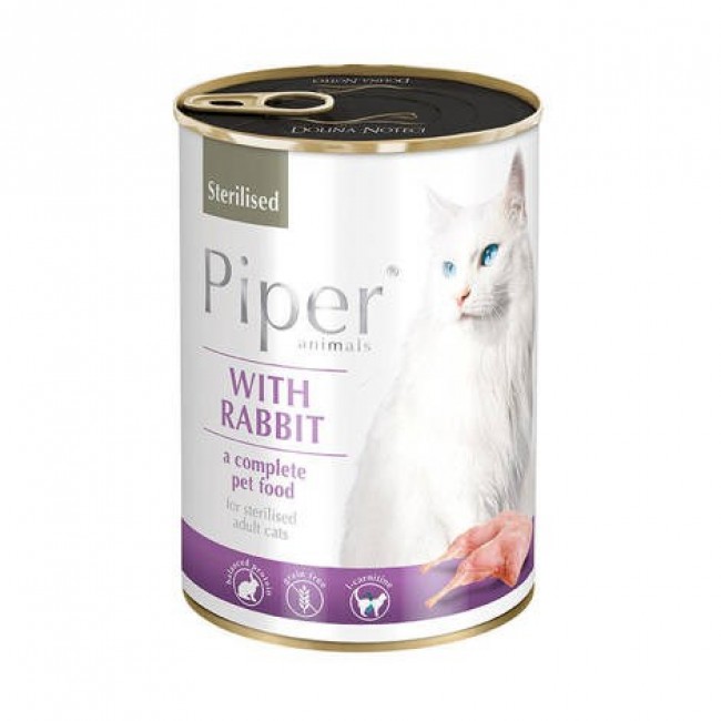 Dolina Noteci Piper Animals Sterilised with rabbit - wet cat food - 400g Dolina Noteci Piper Animals Sterilised with rabbit - wet cat food - 400g