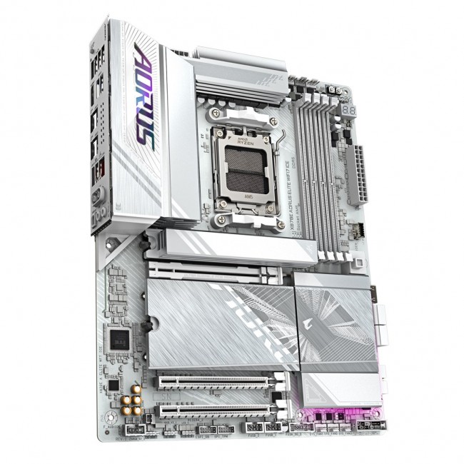 GIGABYTE X870E AORUS ELITE WIFI7 ICE Motherboard - Supports AMD Ryzen 9000 CPUs, 16+2+2 Phases Digital VRM, up to 8200Hz DDR5 (OC), 3xPCIe 5.0 + 1xPCIe 4.0, Wi-Fi 7, 2.5GbE LAN, USB 4 GIGABYTE X870E AORUS ELITE WIFI7 ICE Motherboard - Supports AMD Ryzen 9000 CPUs, 16+2+2 Phases Digital VRM, up to 8200Hz DDR5 (OC), 3xPCIe 5.0 + 1xPCIe 4.0, Wi-Fi 7, 2.5GbE LAN, USB 4