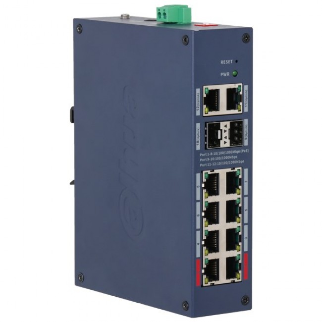 ZARZĄDZALNY SWITCH PRZEMYS OWY POE CHS4212-8GT-110 8-PORTOWY SFP DAHUA