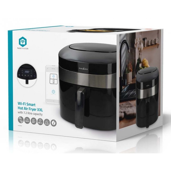 Nedis KAAF180BKW fryer Single 7.2 L Stand-alone 1800 W Hot air fryer Black