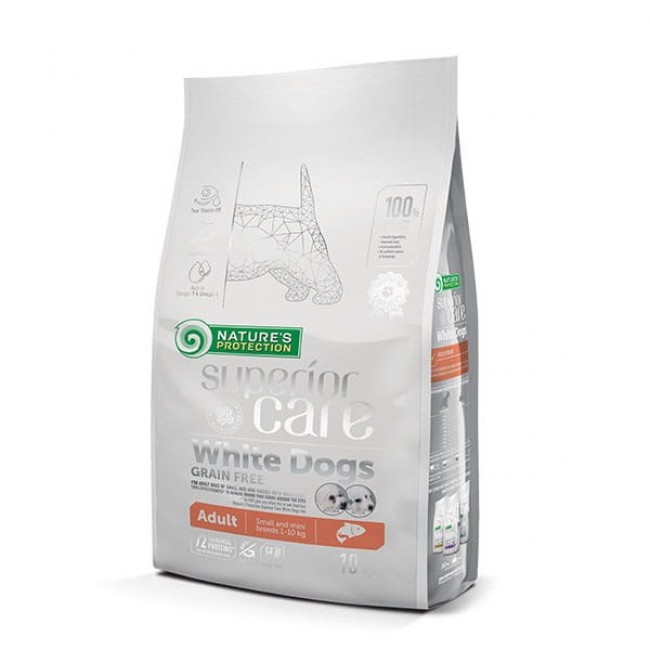 NATURE'S PROTECTION Superior Care White Dogs Grain Free Junior Small Bia oryba - dry food for puppies - 10 kg NATURE'S PROTECTION Superior Care White Dogs Grain Free Junior Small Bia oryba - dry food for puppies - 10 kg