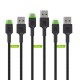 Green Cell Set 3x Ray USB-C 120cm Cable with green LED backlight, fast charging Ultra Charge, QC 3.0 Green Cell Set 3x Ray USB-C 120cm Cable with green LED backlight, fast charging Ultra Charge, QC 3.0