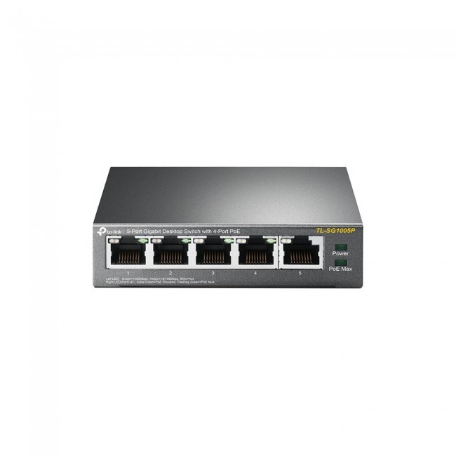 TP-Link 5-Port Gigabit Desktop PoE Switch with 4-Port TP-Link 5-Port Gigabit Desktop PoE Switch with 4-Port