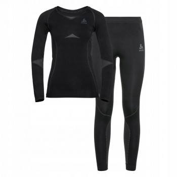 Thermal underwear - Odlo Set long ACTIVE WARM SET size 164 cm Black