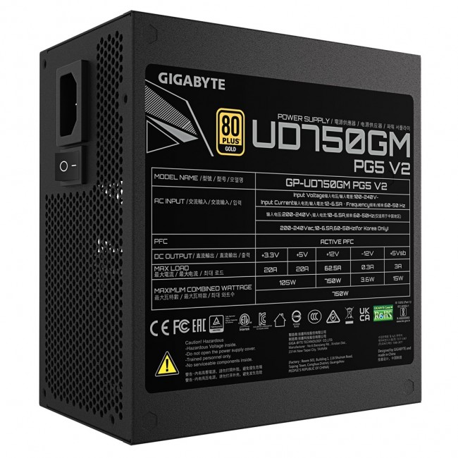Gigabyte UD750GM 750W PG5 V2 power supply (GP-UD750GM PG5 V2) Gigabyte UD750GM 750W PG5 V2 power supply (GP-UD750GM PG5 V2)