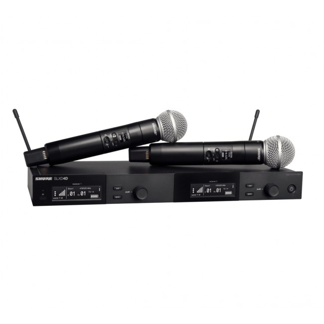 Shure SLXD24DE/SM58-G59 - dual digital wireless system with two transmitters/handheld microphones (470 - 514 MHz)