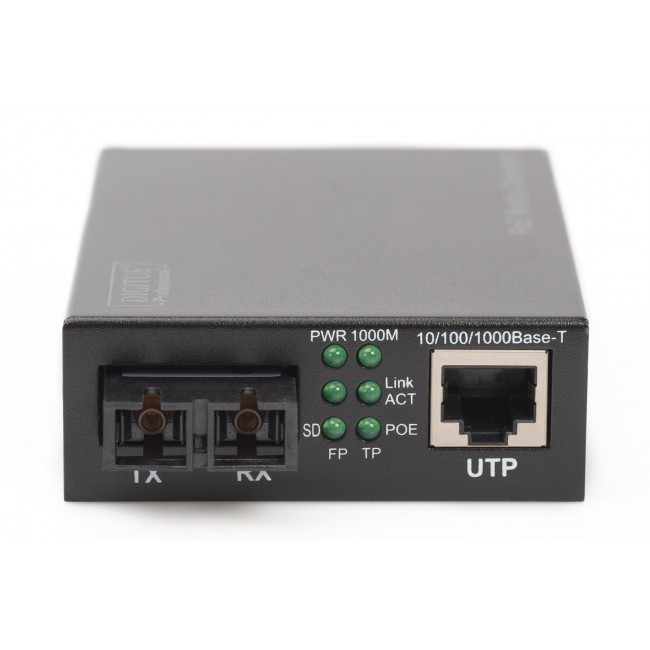 Digitus Gigabit PoE media converter, RJ45 / SC, MM, PSE Digitus Gigabit PoE media converter, RJ45 / SC, MM, PSE