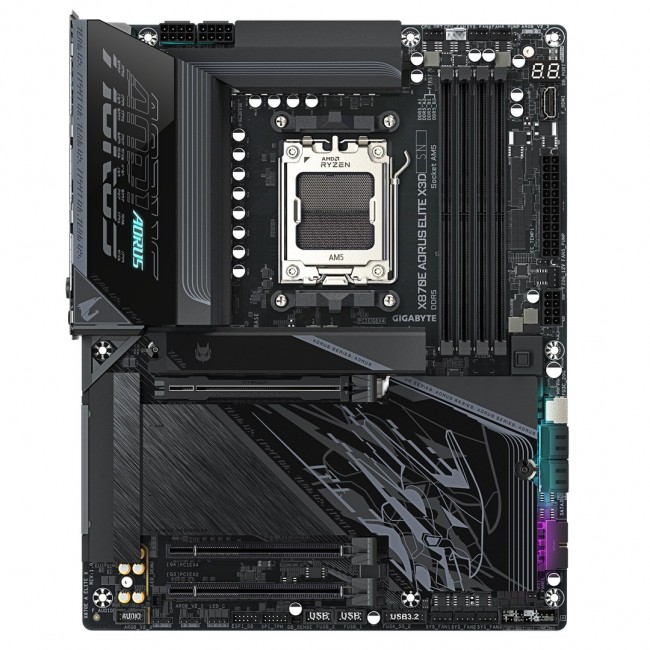 GIGABYTE X870E AORUS ELITE X3D Motherboard - Supports AMD Ryzen 9000 CPUs, 16+2+2 Phases Digital VRM, up to 9000Hz DDR5 (OC), 2xPCIe 5.0 + 2xPCIe 4.0, Wi-Fi 7, 5GbE LAN, USB 4
