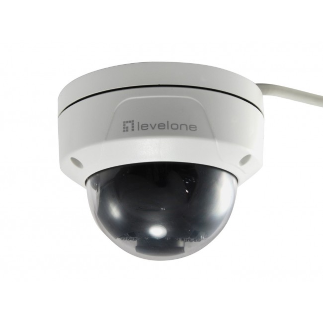 LevelOne GEMINI Fixed Dome IP Network Camera, 2-Megapixel, H.265, Vandalproof, 802.3af PoE, Indoor/Outdoor