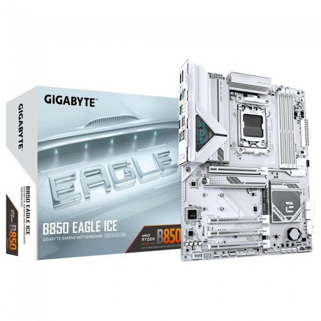 Gigabyte B850 EAGLE ICE Motherboard (B850, AM5, ATX, DDR5) Gigabyte B850 EAGLE ICE Motherboard (B850, AM5, ATX, DDR5)
