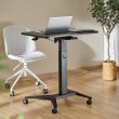 Maclean MC-453 B Mobile Laptop Desk with Pneumatic Height Adjustment, Laptop Table with Wheels, 80 x 52 cm, Max. 8 kg, Height Adjustable Max. 109 cm (Black)