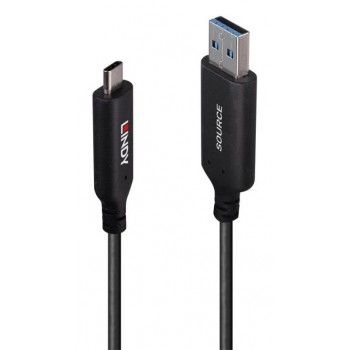 Lindy 10m USB 3.2 Gen 1 Type A to C Fibre Optic Hybrid Cable