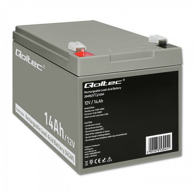 Qoltec 53045 AGM battery | 12V | 14Ah Qoltec 53045 AGM battery | 12V | 14Ah