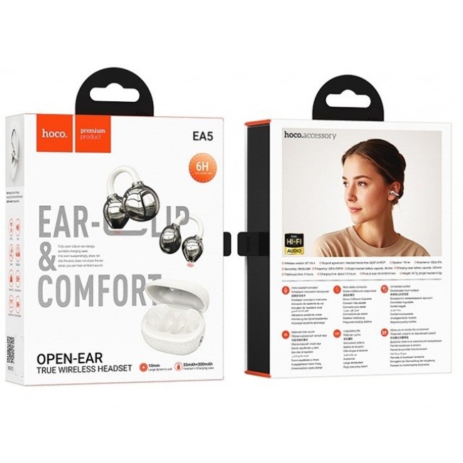 Hoco EA5 DUKE III Headset Wireless Open-Ear Connectivity/Music Bluetooth White Hoco EA5 DUKE III Headset Wireless Open-Ear Connectivity/Music Bluetooth White