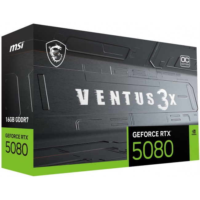 MSI VENTUS GEFORCE RTX 5080 16G 3X OC PLUS graphics card NVIDIA 16 GB GDDR7