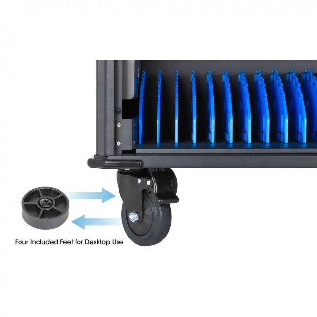 Manhattan Laptop Charging Cabinet Desktop via AC Adapter (EU) 20-bay, Install device's AC Adapter (power cables) into unit, Suitable for ALL laptops (to 16