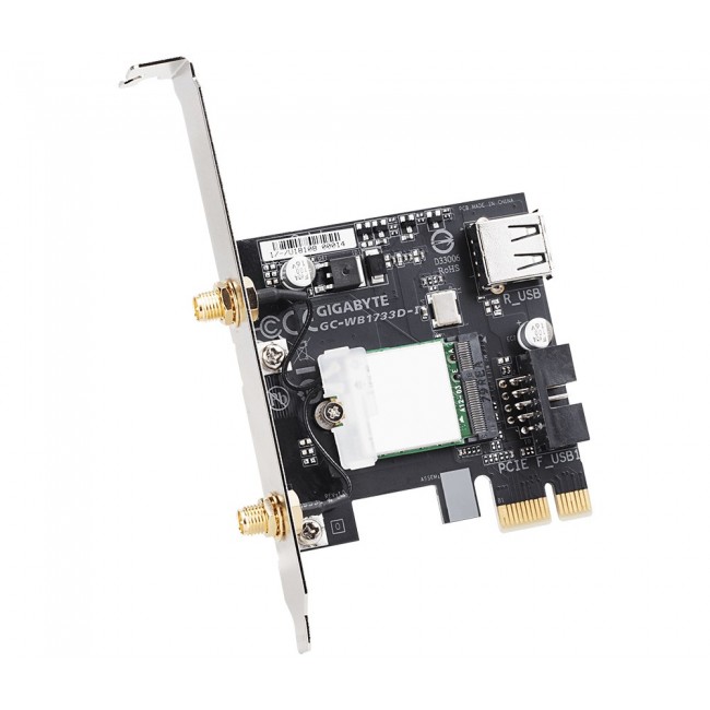 GIGABYTE GC-WB1733D-I network card Internal WLAN / Bluetooth 1733 Mbit/s GIGABYTE GC-WB1733D-I network card Internal WLAN / Bluetooth 1733 Mbit/s
