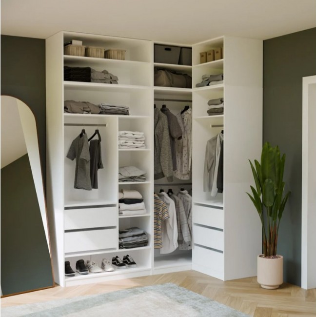 OPENO 100 WHITE Extension Unit Modular Wardrobe Shelf, 100 cm, for the Bedroom OPENO 100 WHITE Extension Unit Modular Wardrobe Shelf, 100 cm, for the Bedroom