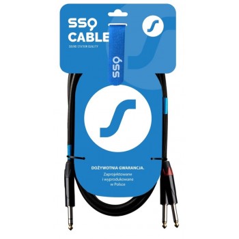 SSQ JSJM3 SS-1454 Cable Jack Stereo - 2x Jack Mono 3 m Black