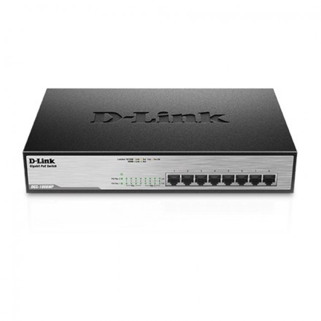 D-Link DGS-1008MP 8-Port Desktop Gigabit Max PoE Switch D-Link DGS-1008MP 8-Port Desktop Gigabit Max PoE Switch