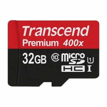 SD microSD Card 32GB Transcend SDHC UHS1 w/adapter
