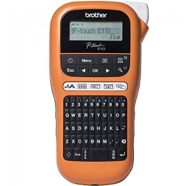 Brother PT-E110 label printer Thermal transfer 180 x 180 DPI 20 mm/sec HGe/TZe QWERTY Brother PT-E110 label printer Thermal transfer 180 x 180 DPI 20 mm/sec HGe/TZe QWERTY