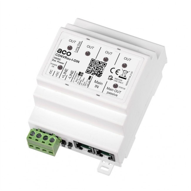 ACO CDNVRau-I-DIN Intelligent Active Video Splitter for P-System on DIN Rail