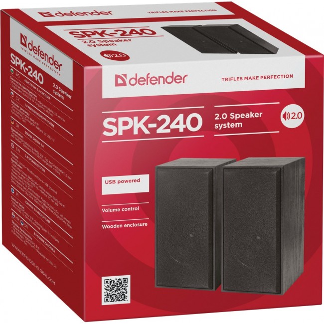 Defender SPK-240 loudspeaker Black Wired 6 W Defender SPK-240 loudspeaker Black Wired 6 W