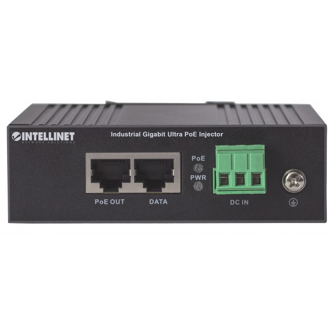 Intellinet Industrial Gigabit Ultra PoE Injector, 1 x 60 W Port, IEEE 802.3bt/at/af Power over Ethernet (Ultra POE/PoE+/PoE), Metal Housing Intellinet Industrial Gigabit Ultra PoE Injector, 1 x 60 W Port, IEEE 802.3bt/at/af Power over Ethernet (Ultra POE/PoE+/PoE), Metal Housing