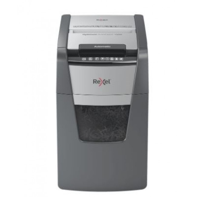 Rexel AutoFeed+ 150M automatic shredder, P-5, micro cut (2x15mm), 150 sheets, 44 litre bin Rexel AutoFeed+ 150M automatic shredder, P-5, micro cut (2x15mm), 150 sheets, 44 litre bin