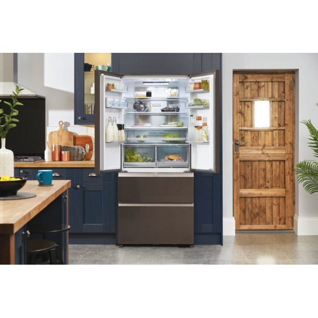 Haier FD 83 Serie 7 HB18FGSAAA Fridge-freezer, double-opening 539 l E Silver, Titanium