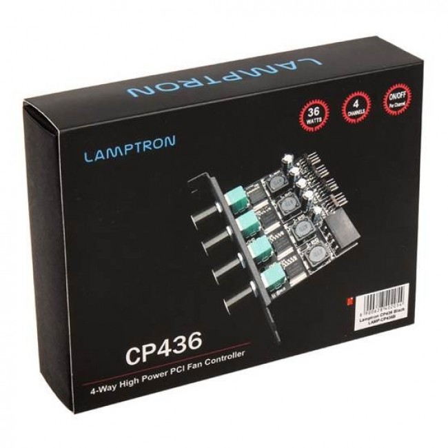 Lamptron CP436 fan speed controller 4 channels Black, Green Lamptron CP436 fan speed controller 4 channels Black, Green