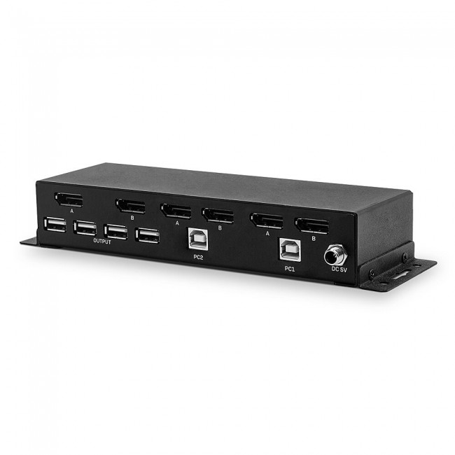 Lindy 2 Port Dual Head DisplayPort 1.2 KVM Switch