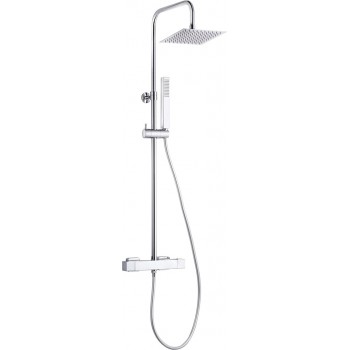 Rain shower with thermostat battery