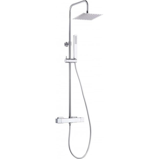 Rain shower with thermostat battery