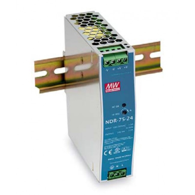LevelOne 24V DC Industrial Power Supply, 75W, DIN-Rail,-20 ~ +70 