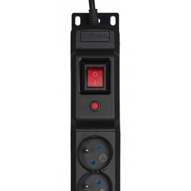 Activejet COMBO 12 socket power strip 1,5m black Activejet COMBO 12 socket power strip 1,5m black