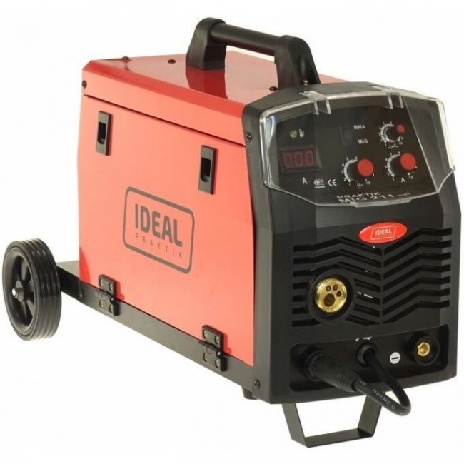 PRAKTIK MIG 211 MMA Digital - MIG/MAG semi-automatic welding machine, minimum welding current: 30A, maximum welding current: 200A, rated power: 6.2kW, power supply: 230V, welding method: FLUX/MIG-MAG/MMA