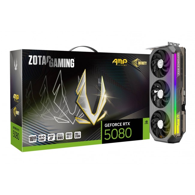 Zotac GAMING GeForce RTX 5080 AMP Extreme INFINITY NVIDIA 16 GB GDDR7 Zotac GAMING GeForce RTX 5080 AMP Extreme INFINITY NVIDIA 16 GB GDDR7