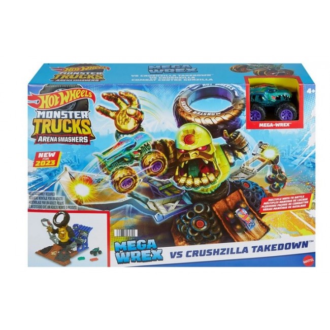 Hot Wheels Monster Trucks ARENA SMASHERS MEGA-WREX VS CRUSHZILLA TAKEDOWN Playset Hot Wheels Monster Trucks ARENA SMASHERS MEGA-WREX VS CRUSHZILLA TAKEDOWN Playset