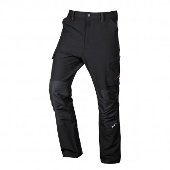 Spodnie robocze Mix&Match, 4 way stretch, czarno-pomara czowe, rozmiar XXL