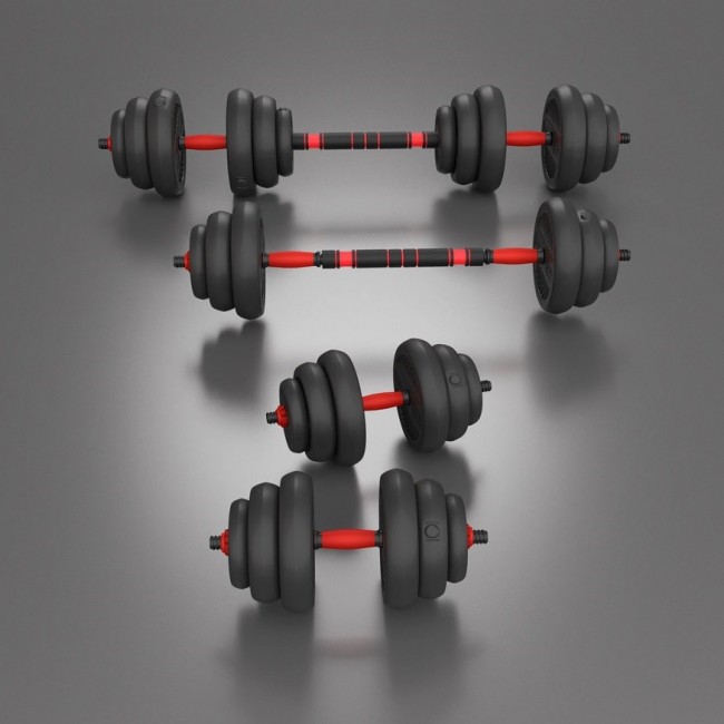 6IN1 HMS SGN120 WEIGHT SET (BARBELL, DUMBBELL AND KETTLEBELL) 20KG