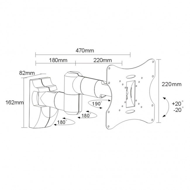 TV Wall Mount Bracket LCD LED Plasma 23-42'' up to 30kg max vesa 200x200 Silver