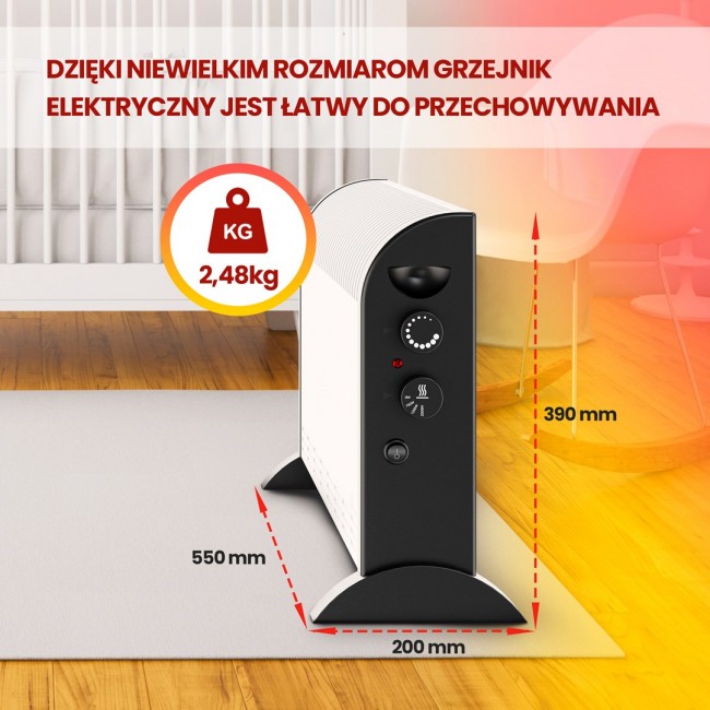 Extralink Convector heater LCV-06 2000W, 3 modes, thermostat, fan
