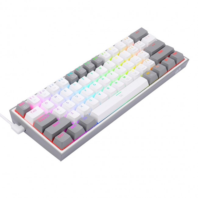 REDRAGON K617-RGB Fizz RGB White/Grey keyboard USB Grey, White