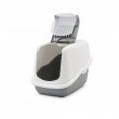 SAVIC Nestor White-Grey - Covered Cat Litter Box - 56x39x38.5 cm - 1 pc