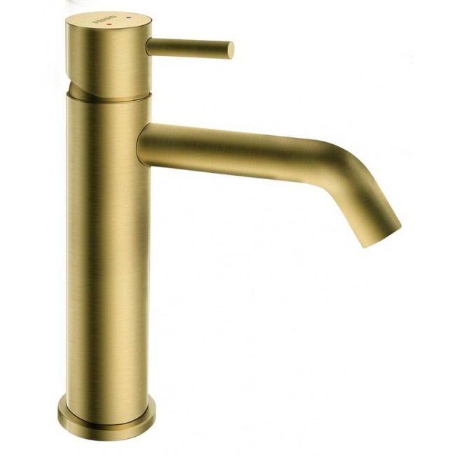 WASHBASIN MIXER LOW BRUSHED GOLD