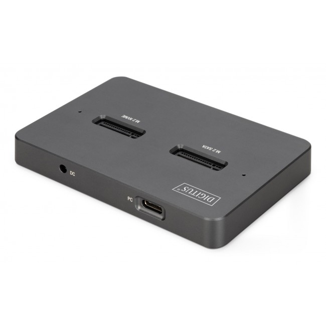 Digitus M.2 NVMe + M.2 SATA SSD docking station with SD Express card reader, USB-CTM