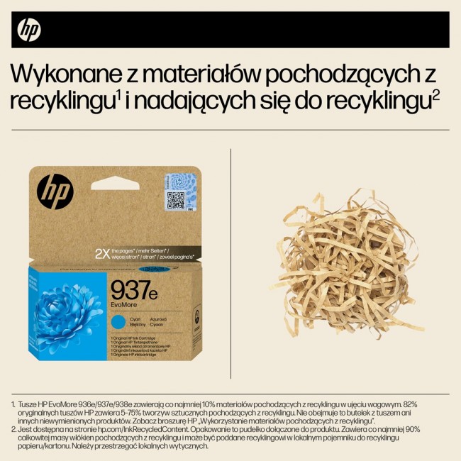HP 937e EvoMore Cyan Original Ink Cartridge